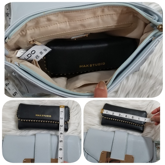 ALDO Crossbody Bag Color Baby Blue Adjustable Straps And Gold Hardware. - Picture 4 of 17